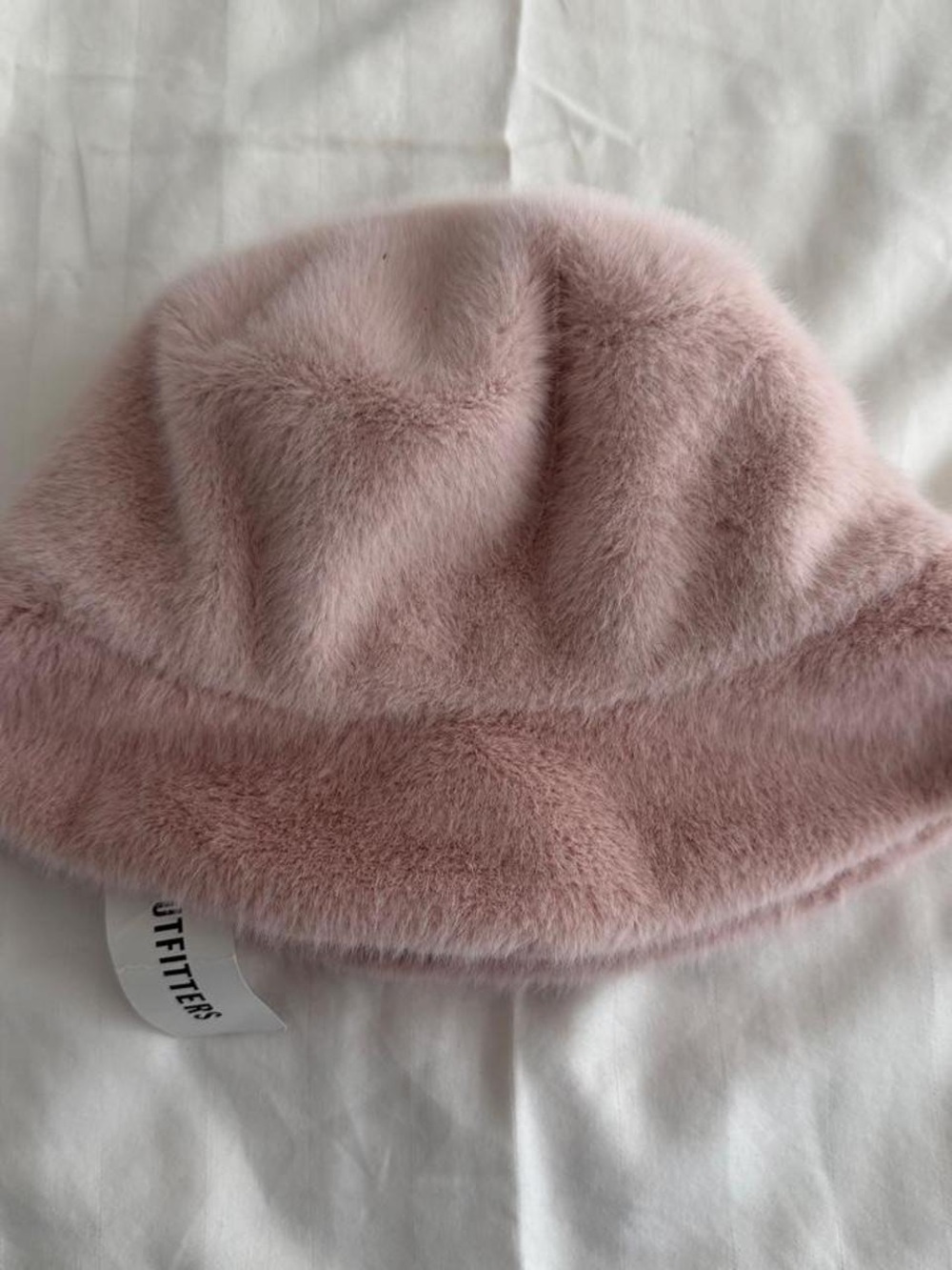 Soft Pink Faux Fur Bucket Hat - Women’s Cozy Winter Accessory